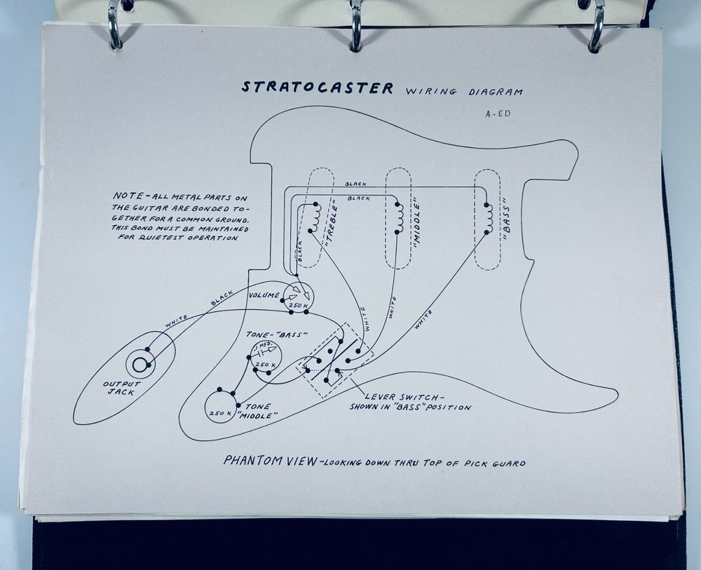 Fender Guitar & Amplifier Schematic Stratocaster Champ Vibrolux Concert Tremolux