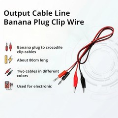 Banana Plug to Clip Cable Set Test Leads 80cm for Multimeter Power Supplies