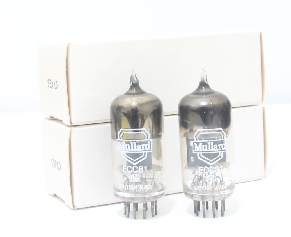 NOS Match 1 pair Mullard ECC81 12AT7 Mitcham SQ getter Vacuum Tubes R9D code