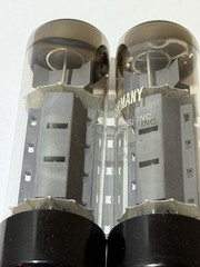 2 Nice Closely Matched Siemens 6CA7 EL34 Tubes O Getters Dimple Top Test Strong!