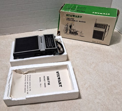 Vintage Stewart – TR-1 – AM FM Portable Radio – Tested – Complete in Retail Box