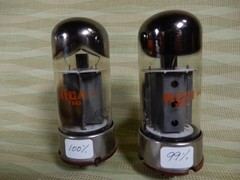 RCA 6550 Vacuum Tubes (2) Matched 99% and 100% Both Missing Center Lugs
