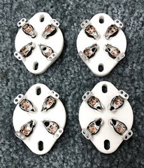 Four new AL811 silver plated 4-pin ceramic socket 811 811A 572 572B 866 2A3 etc