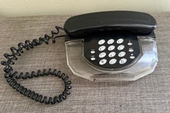 Vintage Tisonic model PT-61 Clear/Black Desk Telephone *Untested/Read*