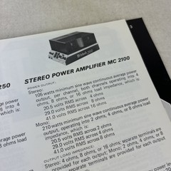 McIntosh History Audio Stereo Catalog of Amps Preamps Tuners Speakers M608X