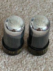 Vintage Pair of 12V6GT Tubes Chrome Tops Delco made by Sylvania Matched test NOS