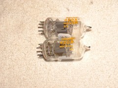 2 x JW-5755 Western Electric Tubes*Clear Top*Very Strong Pair*1954-5*Military*#8