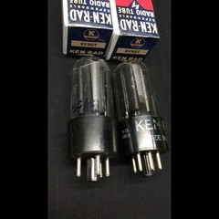 GREAT PAIR KEN RAD 5Y3GT Black Plate VINTAGE Rectifier VACUUM TUBES O.9759