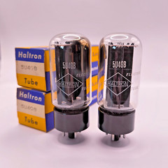 Haltron 5U4GB 5AS4A , full wave tube rectifier pair, NOS NIB, black plate