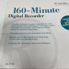 160 minute Digital Voice Recorder from Radio Shack New Open Box WAV Format