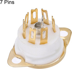 4 Pcs 7Pin Tube Socket Ceramic Tube Socket,Vacuum Tube Protect Tube Pin Socket P