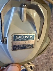 vintage 1960s SONY JAPAN Stereo Headset Headphones Model DR-3C
