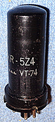 1 NOS Ken-Rad JAN 5Z4 VT-74 Vacuum Tube 1943 Rectifier for Radio Power Supplies