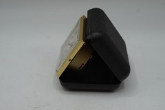 Vintage EQUITY Travel Alarm Clock Gold Tone Folding Case Made in China
