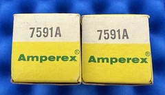 TWO Amperex 7591A Tubes / Amplitrex Tested / 1978 World Globe Logo