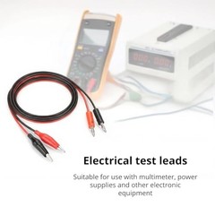 Banana Plug to Clip Cable Set Test Leads 80cm for Multimeter Power Supplies