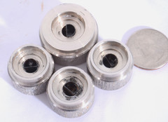 Set of 4 OEM Mac Mcintosh Black & Silver Tuning Knobs