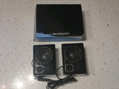 🔥Vintage Micro Speaker System Pair w/3.5mm Jack For Cassette & Phones EUC Works