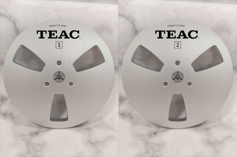 One Pair Silvery TAPE REEL TEAC 7” inch Light Metal Aluminum Take Up Reel