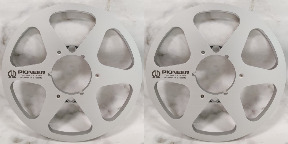 One Pair 10.5” silvery Pioneer Tape reel High Quality Aluminum Take Up Reel