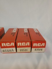 Lot of (5) Vintage RCA Electronic Tubes – Nos- 25C5 3BZ6 6AV6 6CG8A 2D21 Radio
