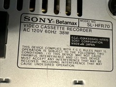 Sony SL-HFR70 Super BetaMax Player VCR Beta Vintage – *FOR PARTS* please read