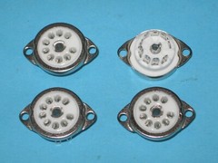 Tube Socket – 9 Pin – ceramic – lot of (4)