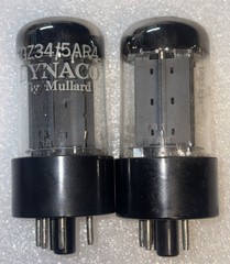 Matched Pair Mullard 5AR4 GZ34 FAT BASE Rectifier Tubes Amplitrex Tested NOS F31