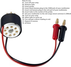 Tube Amp Bias Current Probe Tester 8 Pin Socket for EL34 KT88 6L6 6V6 5881 6550