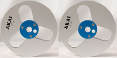 One Pair Blue Black TAPE REEL Akai 7” inch Light Metal Aluminum Take Up Reel