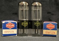 RCA SELECTRON 6SN7 GTB TUBE 1957 TALL BOYS CHROME TOPPED HALO MATCHING SET NIB
