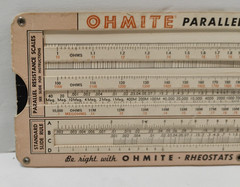 RARE Vintage 1949 Ohmite Parallel Resistance Calculator, Ohm’s Law Calculator