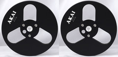 One Pair Blue Black TAPE REEL Akai 7” inch Light Metal Aluminum Take Up Reel