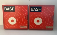 Vtg Lot of 2 NOS BASF LP35 LH-25 10.5″ 3610 Ft 1″ Tape Metal Reel Orig Box READ