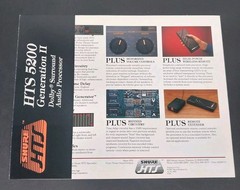 Ultra Rare 1986 Shure HTS 5000 / HTS 5200 Dealer White Paper & Catalog Lot