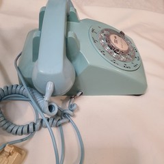 Lt Blue Rotary Dial Desk Phone by Bell Systems Western Electric 2-66 USA CD 500