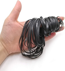 50-Pack Flat Rubber Cassette Tape Machine Belts – 40mm to 135mm Mixed