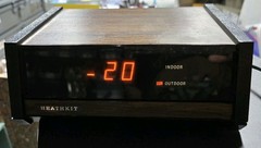 VINTAGE HEATHKIT WOODGRAIN INDOOR/OUTDOOR DIGITAL TEMPERATURE DISPLAY MODEL…