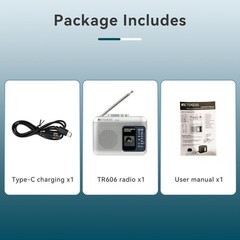 Portable TR606 Tape Recorder – Multi-Mode AM/FM & Voice Recording – Silver