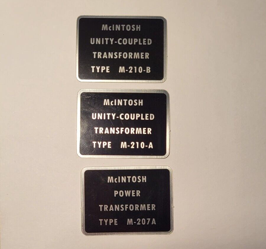 McINTOSH MC240 Amplifier Transformer Stickers Decal Set