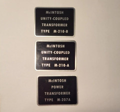 McINTOSH MC240 Amplifier Transformer Stickers Decal Set