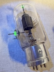 Heintz & Kaufman 254W RF Transmitting Vacuum Tube Military Radio Uranium Glass