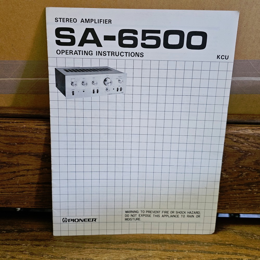 GENUINE Pioneer Stereo Amplifier SA-6500 Operating Instructions ORIGINAL