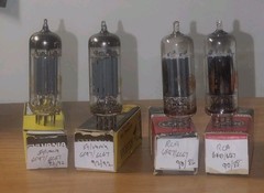 Vintage 2 Pr. 1 Sylvania 1 RCA 6FQ7/6CG7 Vacuum Tubes