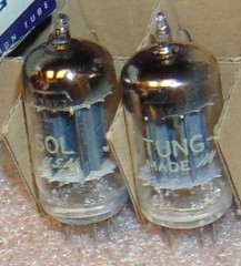 3 NOS RARE TUBES PAIR 12AX7 ECC83 SQUARE GETTERS TALL PLATE 16 POINTS MICA 5Y3GT
