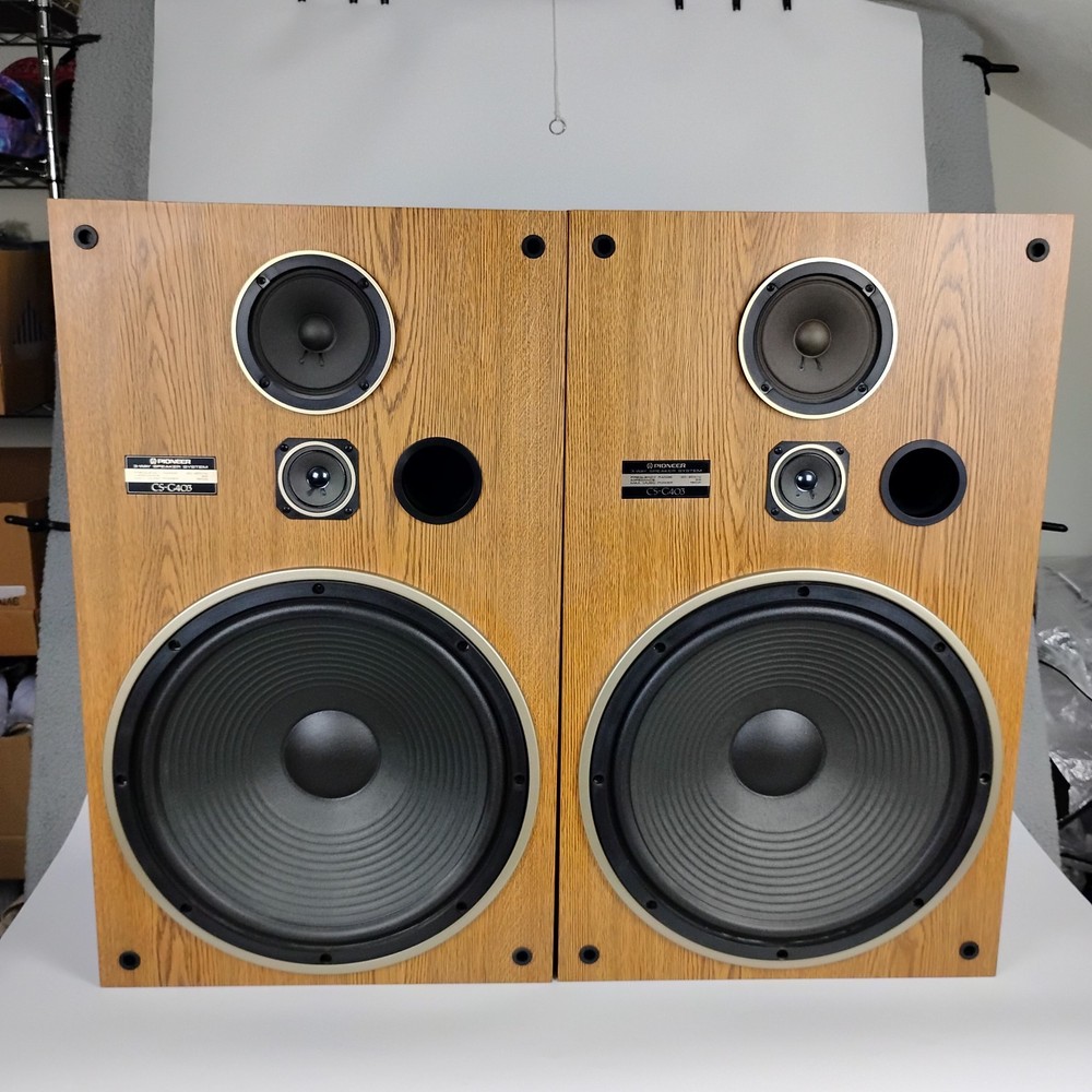 Pioneer CS-G403 Vintage 3-Way Floor Stereo Speakers Pair 15″ Woofers Made In USA