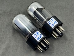(2) Sylvania 6SN7GT Chrome Dome 3 Hole Black Plate Matched Codes 1953 Strong