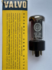 GZ34 rectifier tube audio VALVO / MULLARD ( AMPEREX ) – xf2 / oo – GZ 34 – 1964