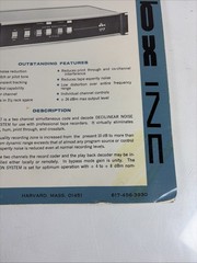 Vintage DBX 177 Decilinear Noise Reduction System Instruction Manual