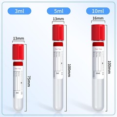 100 Pcs 10ml Vacuum Sample Tubes – Leak-Proof, No Additive, Red Caps for Lab & V